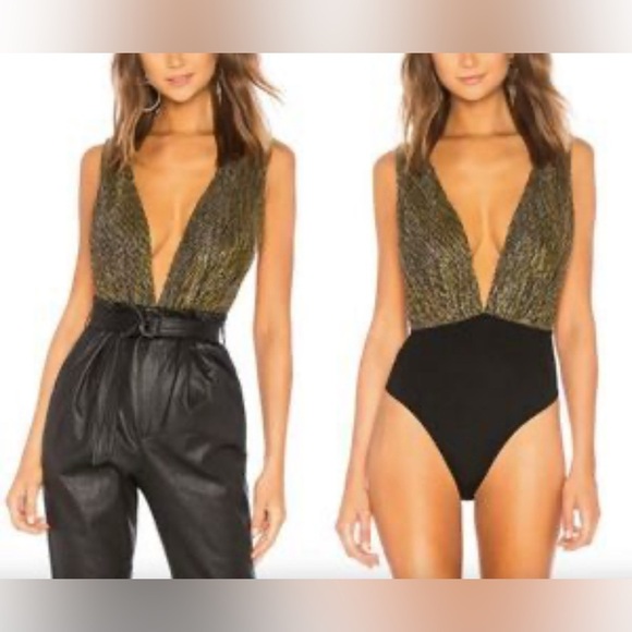 Superdown | Niko Deep V Bodysuit | XS - Picture 1 of 9